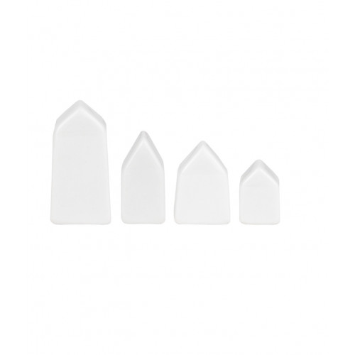 Tiny houses Set of 4pcs,white 2x1,5x2-2x2x4cm