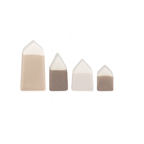 Tiny houses Set of 4pcs,grey 2x1,5x2-2x2x4cm
