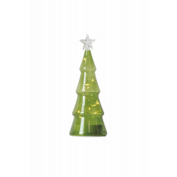 Ida kerstboom, glas, H22cm, kleur: groen